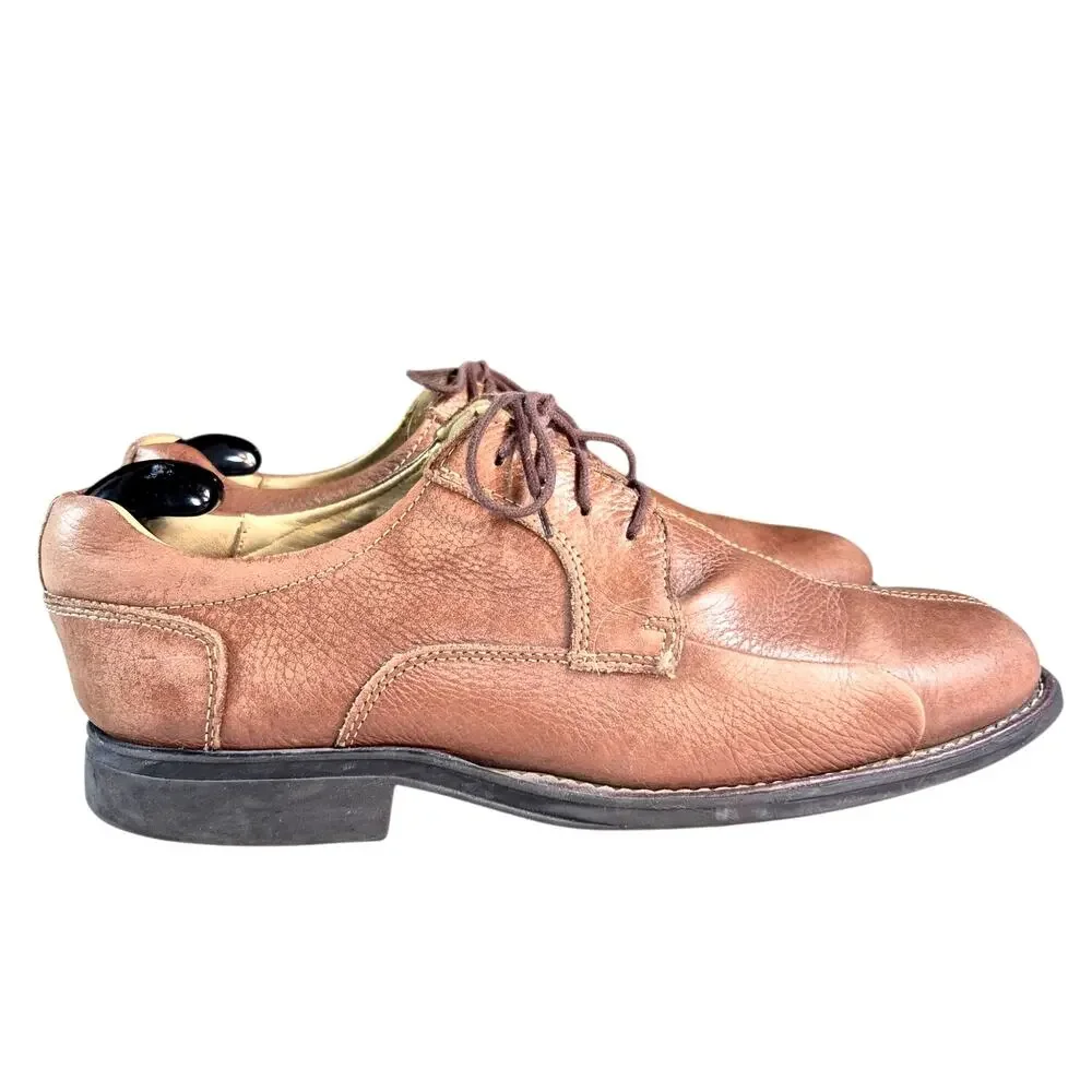 Belvedere Bay Bridge Men's Brown Leather Bicycle-Toe Derby Dress Shoes Brazil 10